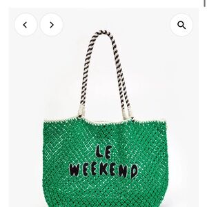 Le Weekend Green Crochet Tote Bag